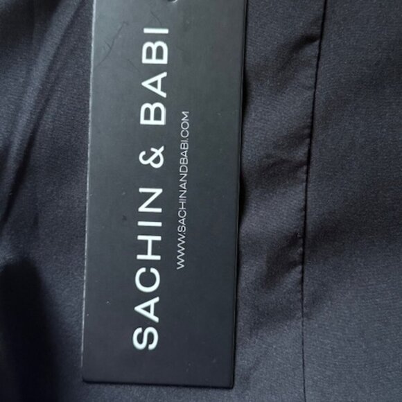 Sachin & Babi Naira Women's Midi Black Dress Off Shoulder Sequence Collar 8 NWT - Picture 12 of 15